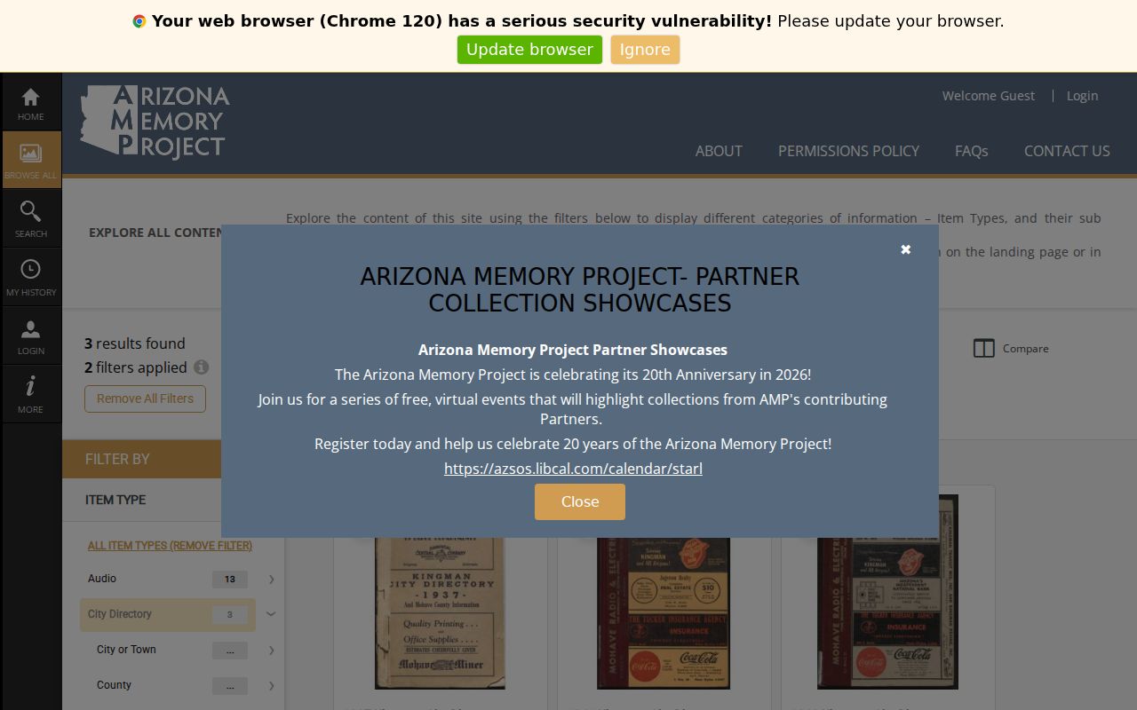 Mohave County city directory Kingman collection browser
