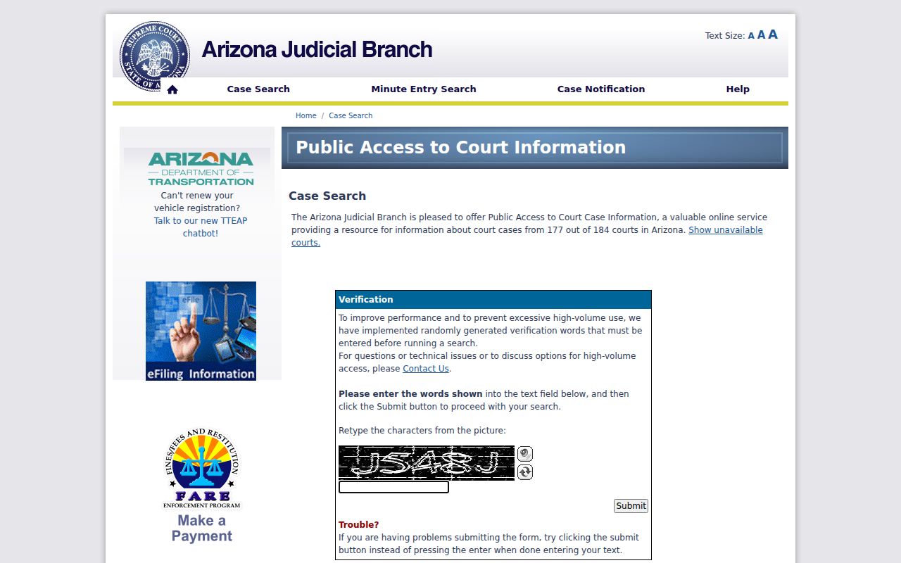 Mohave County residents directory Arizona court case lookup