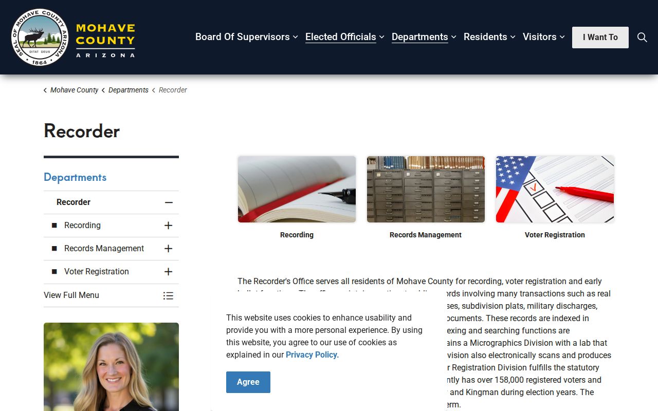 Mohave County residents directory Recorder office services