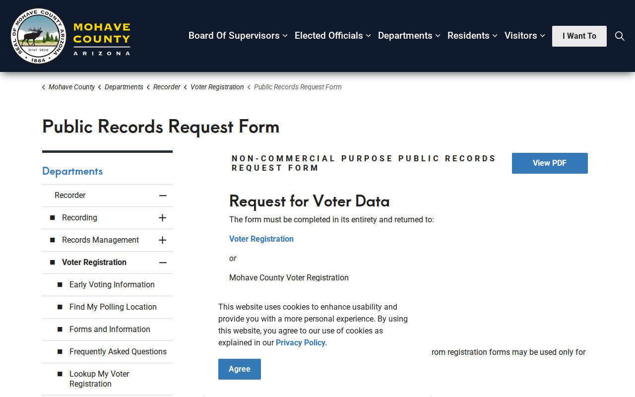 Mohave County neighbors voter public records request