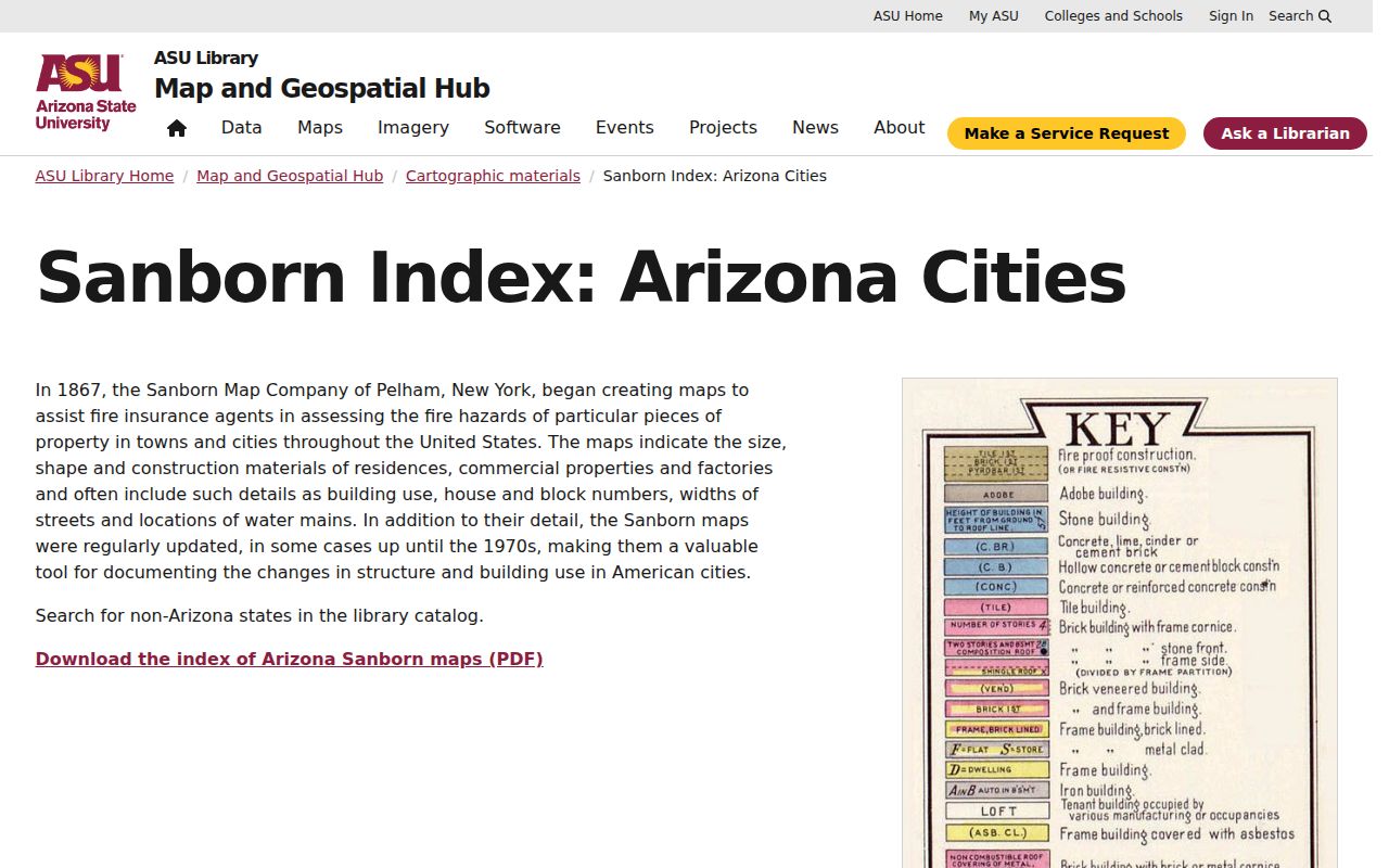Mohave County previous residents Kingman Sanborn map year index