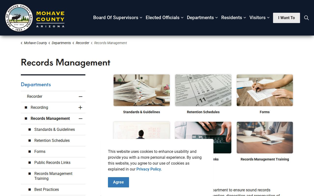 Mohave County previous residents pre-digital records management support