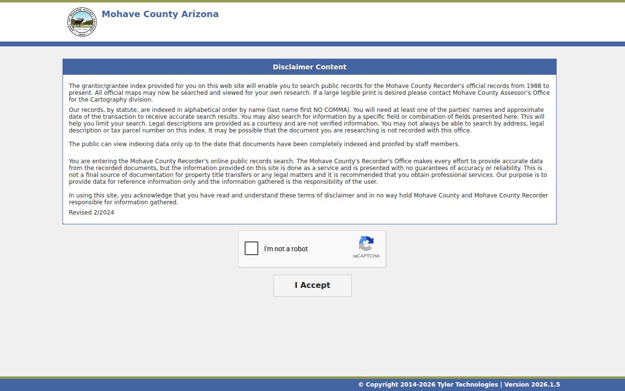 Mohave County street directory recorded document search