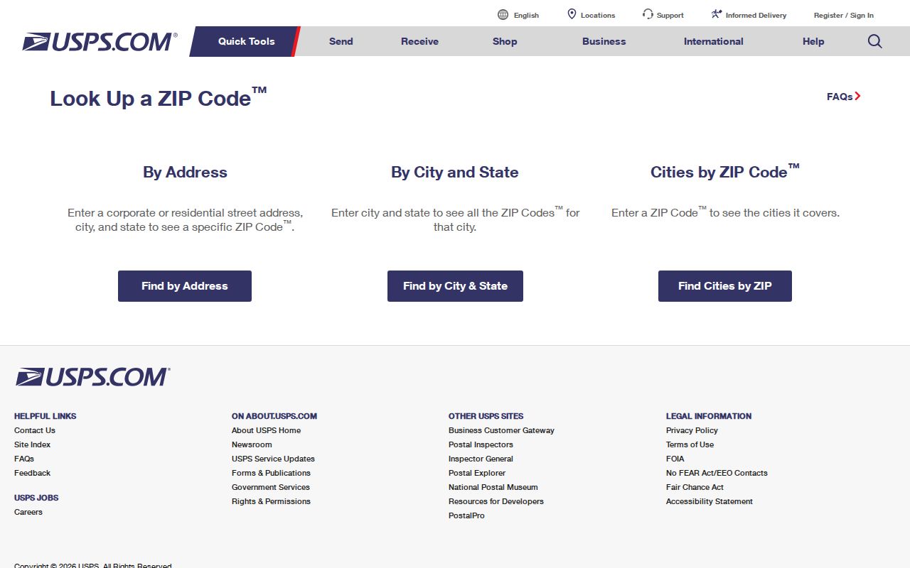 Mohave County ZIP code directory USPS lookup